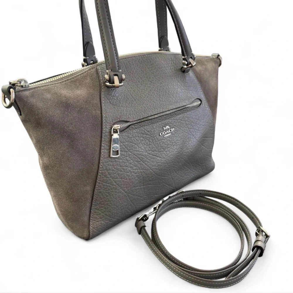 COACH Prairie Satchel & Crossbody | F79999 | Heather Grey Leather & Suede | EUC - Picture 2 of 11